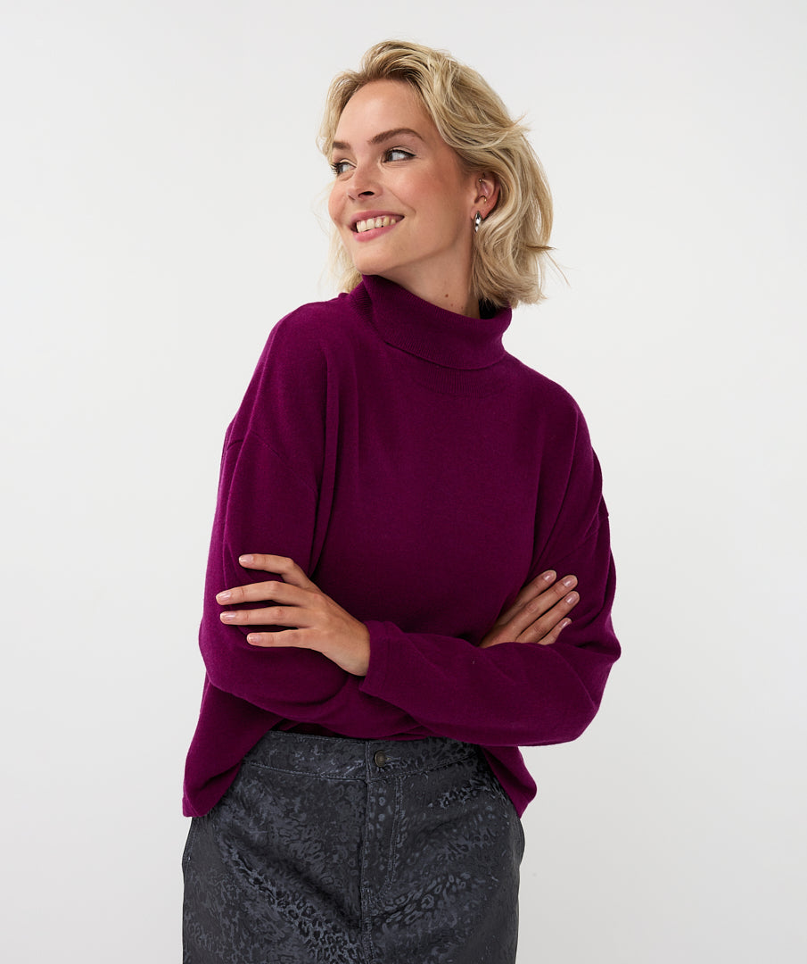 Rolkraag Esqualo 100% merinowool - Maroon