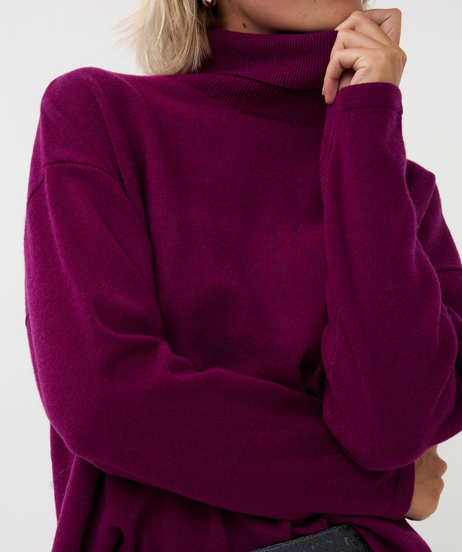 Rolkraag Esqualo 100% merinowool - Maroon