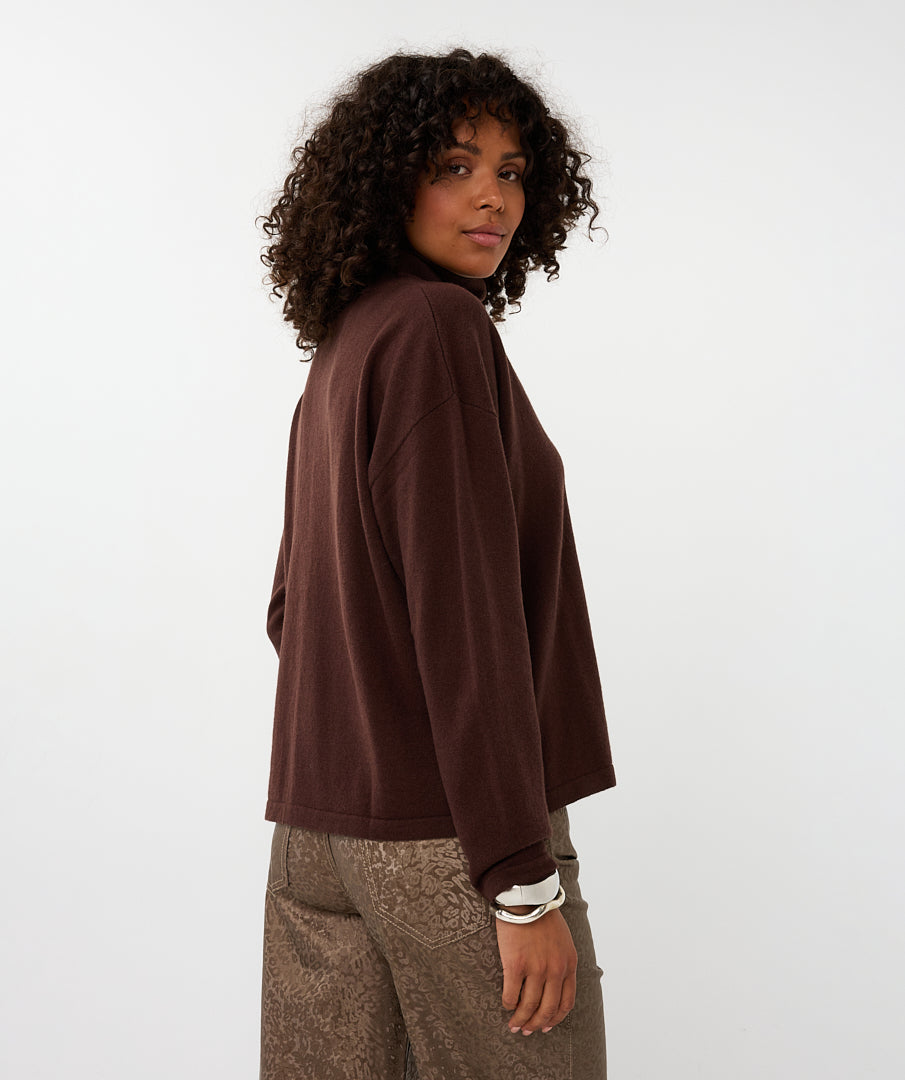 Rolkraag Esqualo 100% merinowool - Chocolate