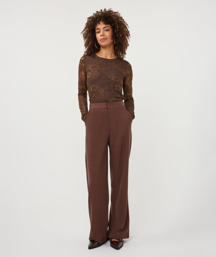 Broek Esqualo rhinestones - Coffee