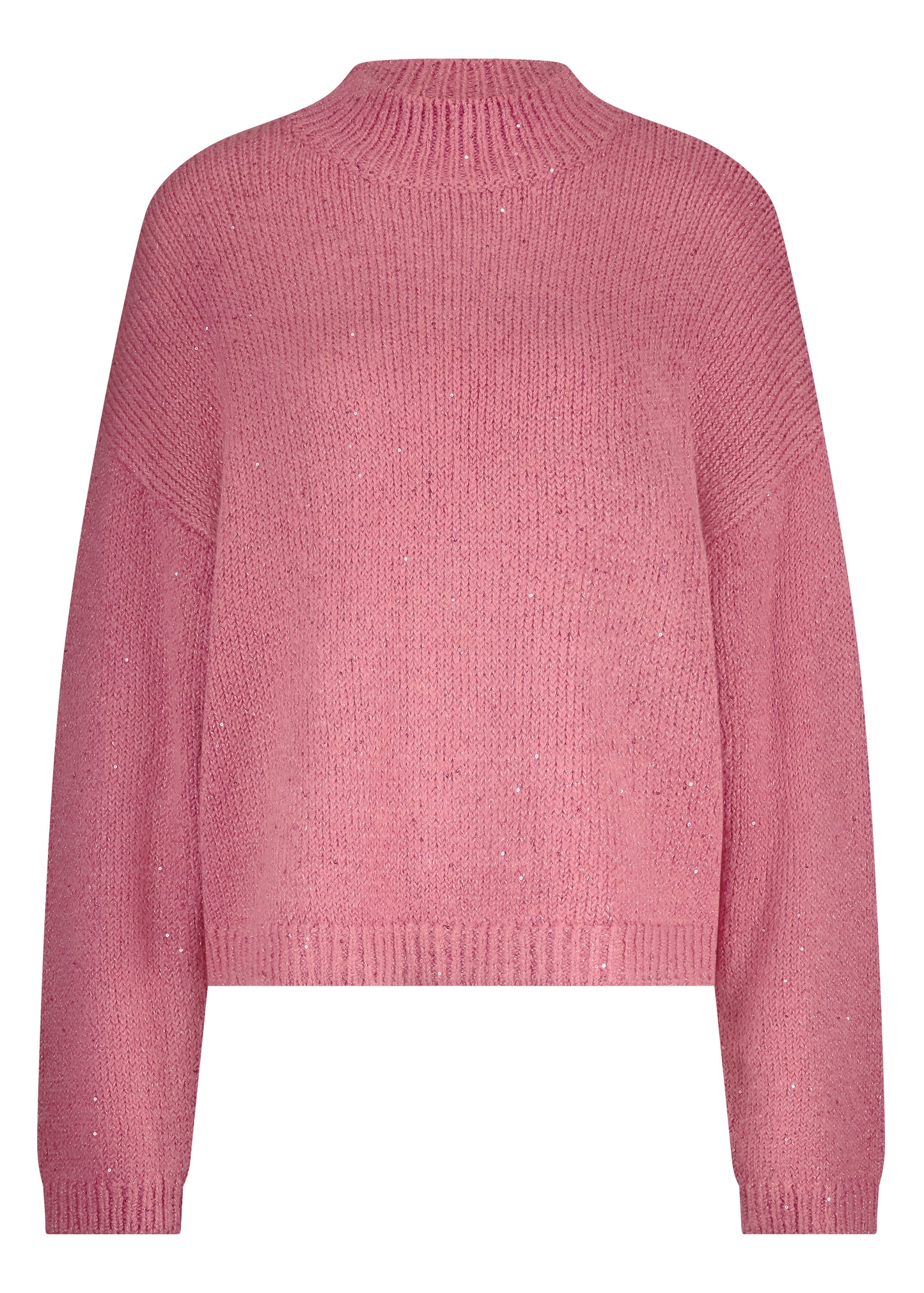 Pull Tramontana turtle-neck lurex - Rosewood