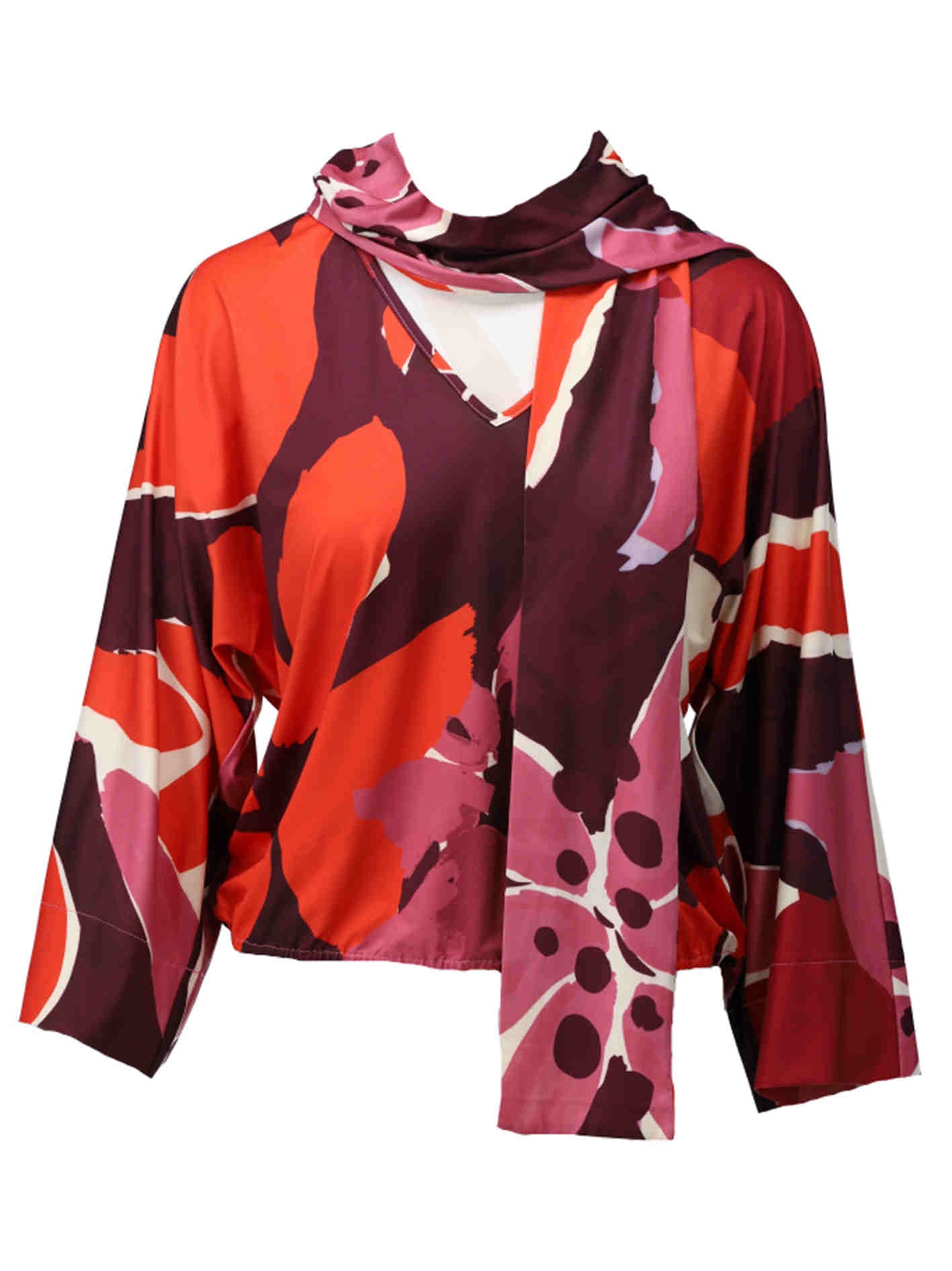 Blouse K-Design B102 met sjaaltje & design - P006