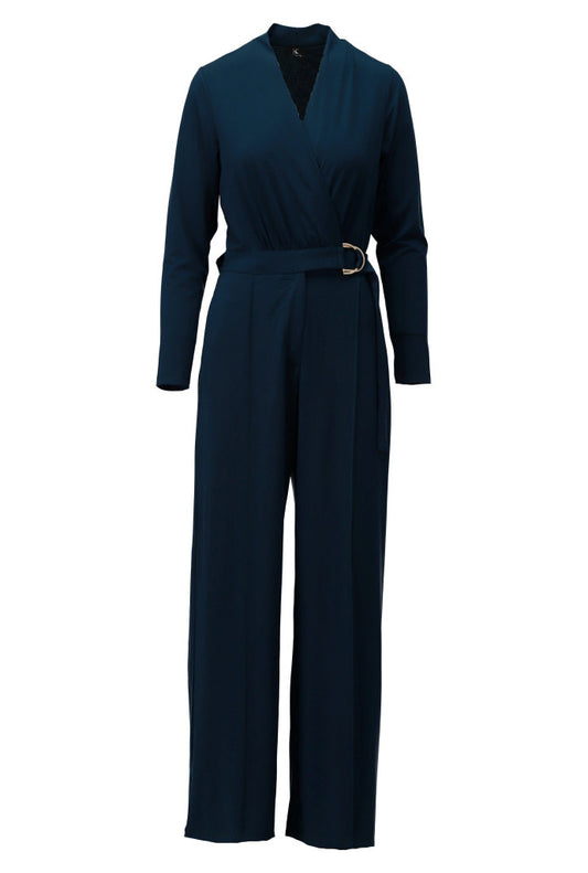 Jumpsuit K-Design B192 met tailleknoop - Deep teal