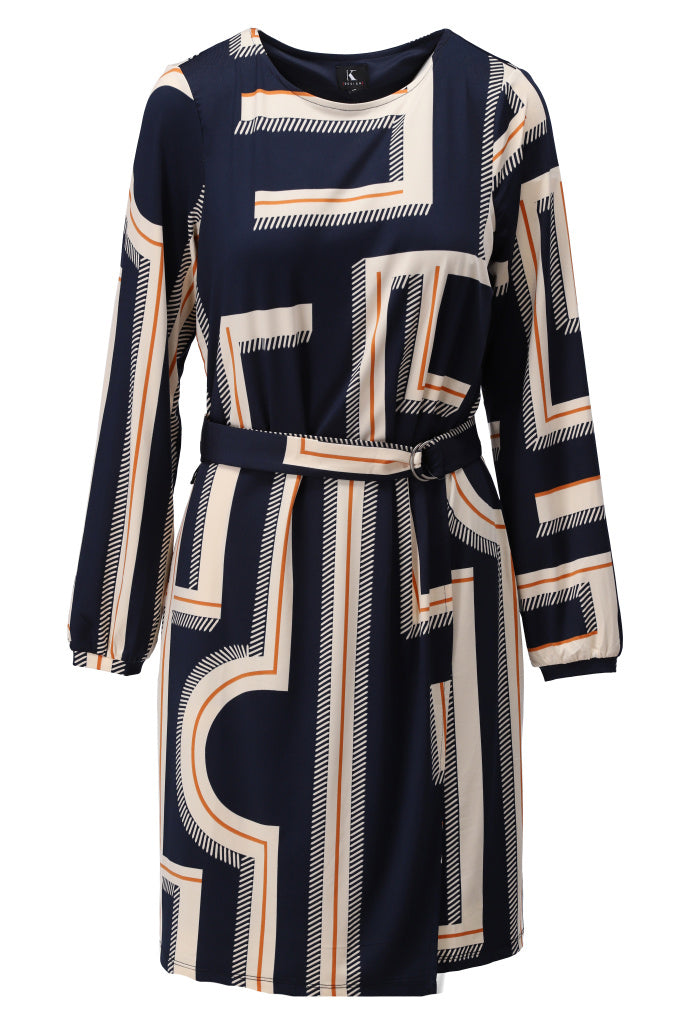Jurk K-Design B334 ronde hals met design - P053