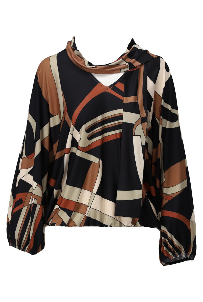 Blouse K-Design B338 Vhals top met design - P048