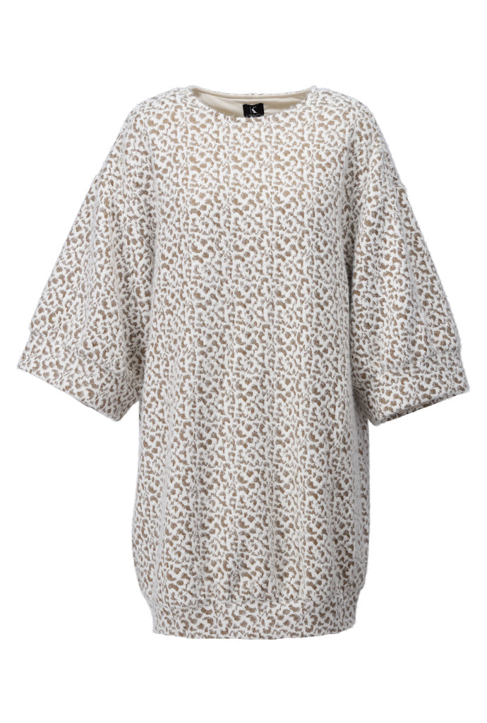 Jurk Kdesign jurk ronde hals met patroon clay