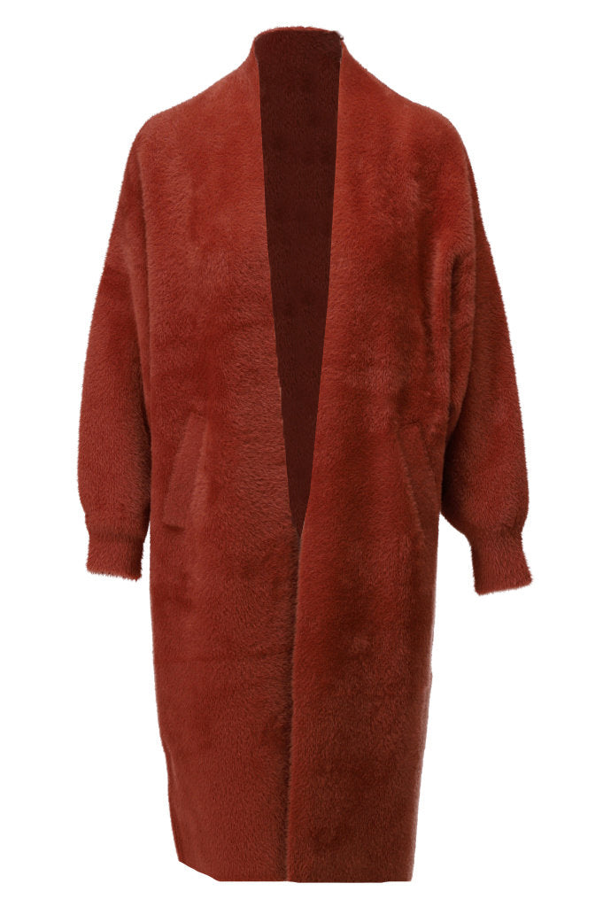 Lange cardigan K-Design B319 met wijde mouwen - Arabian spice