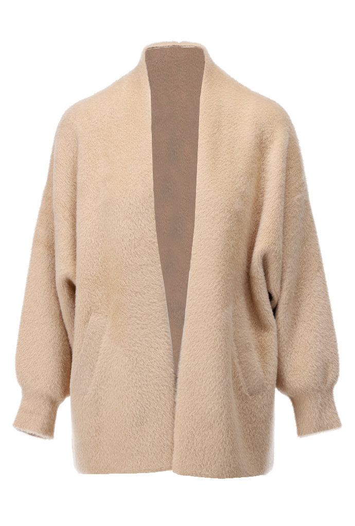 Cardigan K-Design B821 wijde mouwen - Latte