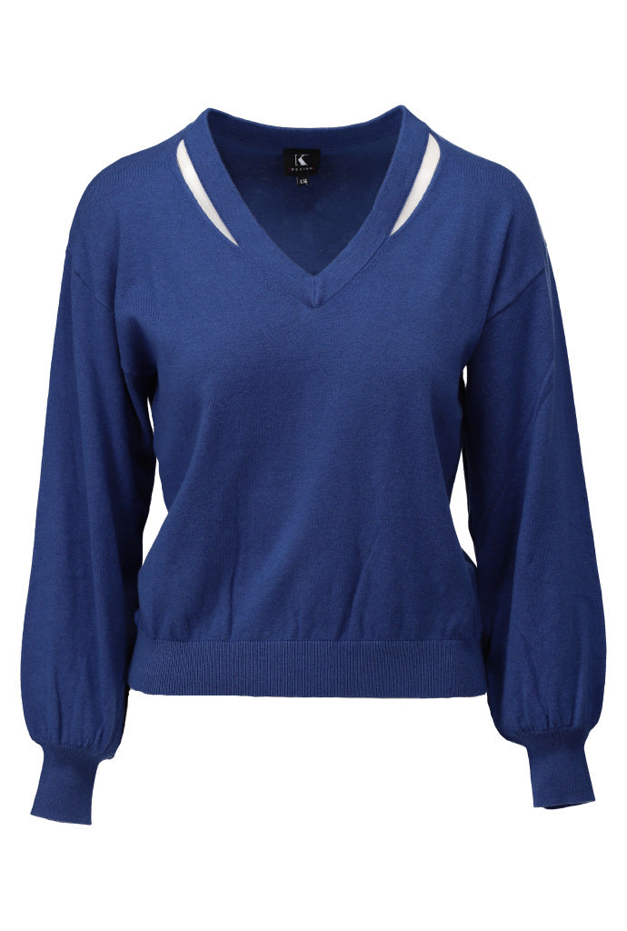 Pull K-Design B866 met speciale Vhals - Sargasso sea