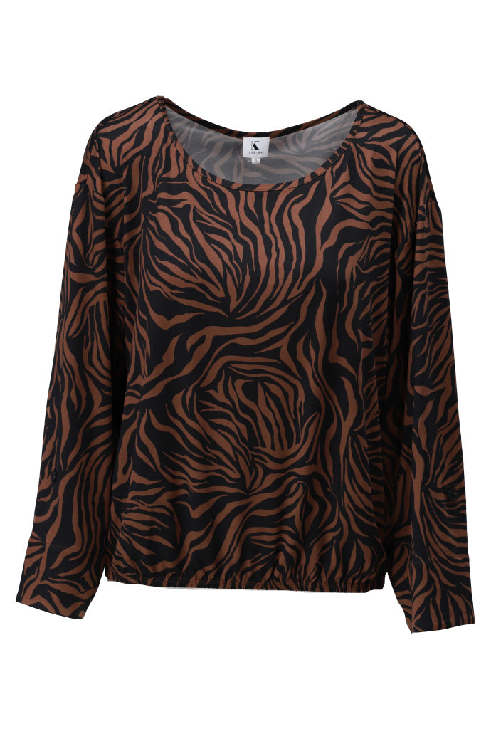 Blouse K-Design D315 met boothals & print P162