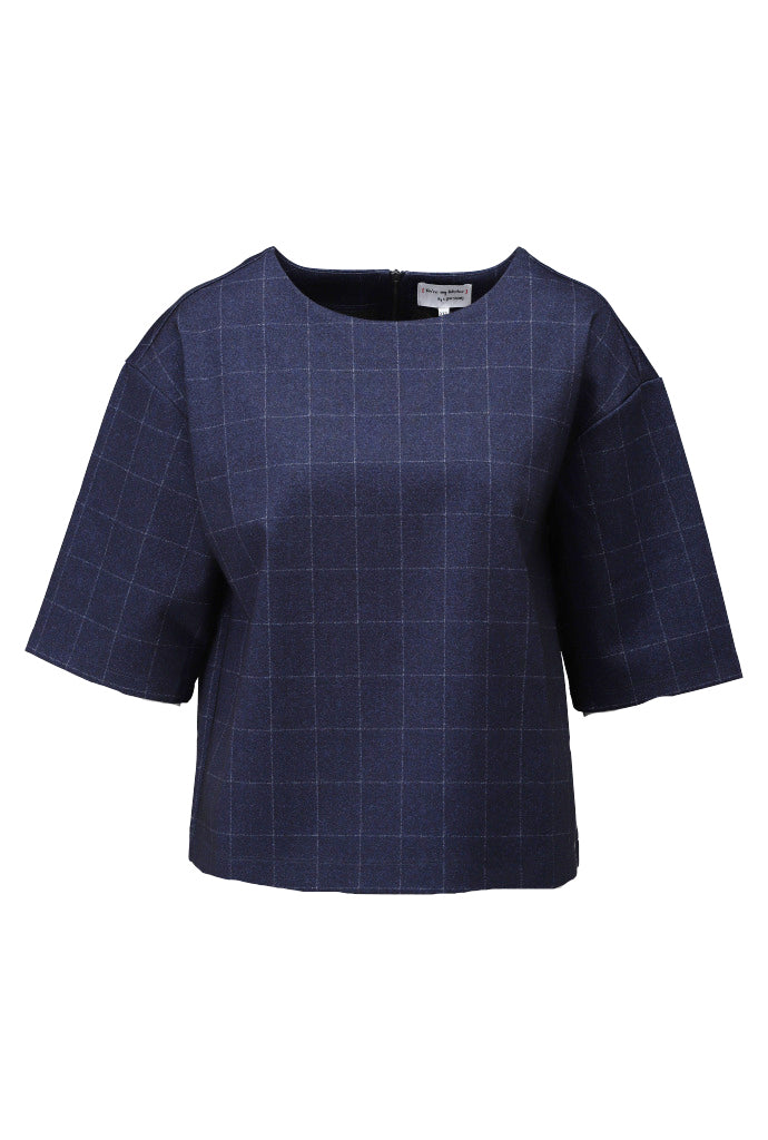 Top Kdesign D400L Top met ruitjesmotief dark blue