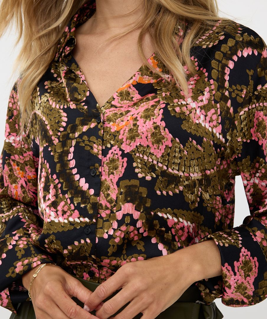 Blouse Esqualo satin global flower