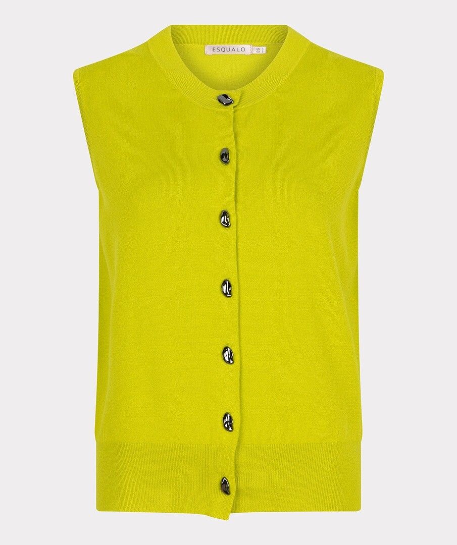 Gilet Esqualo buttons basic knit - City lime