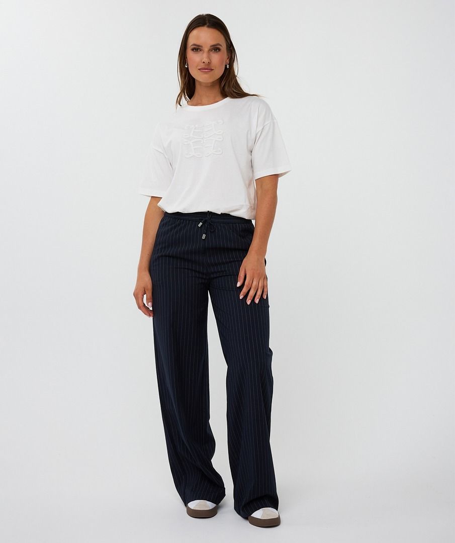 Broek Esqualo drawstrings pinstripe - Navy
