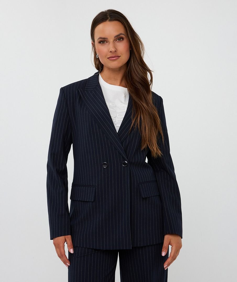 Blazer Esqualo double breasted pinstripe - Navy