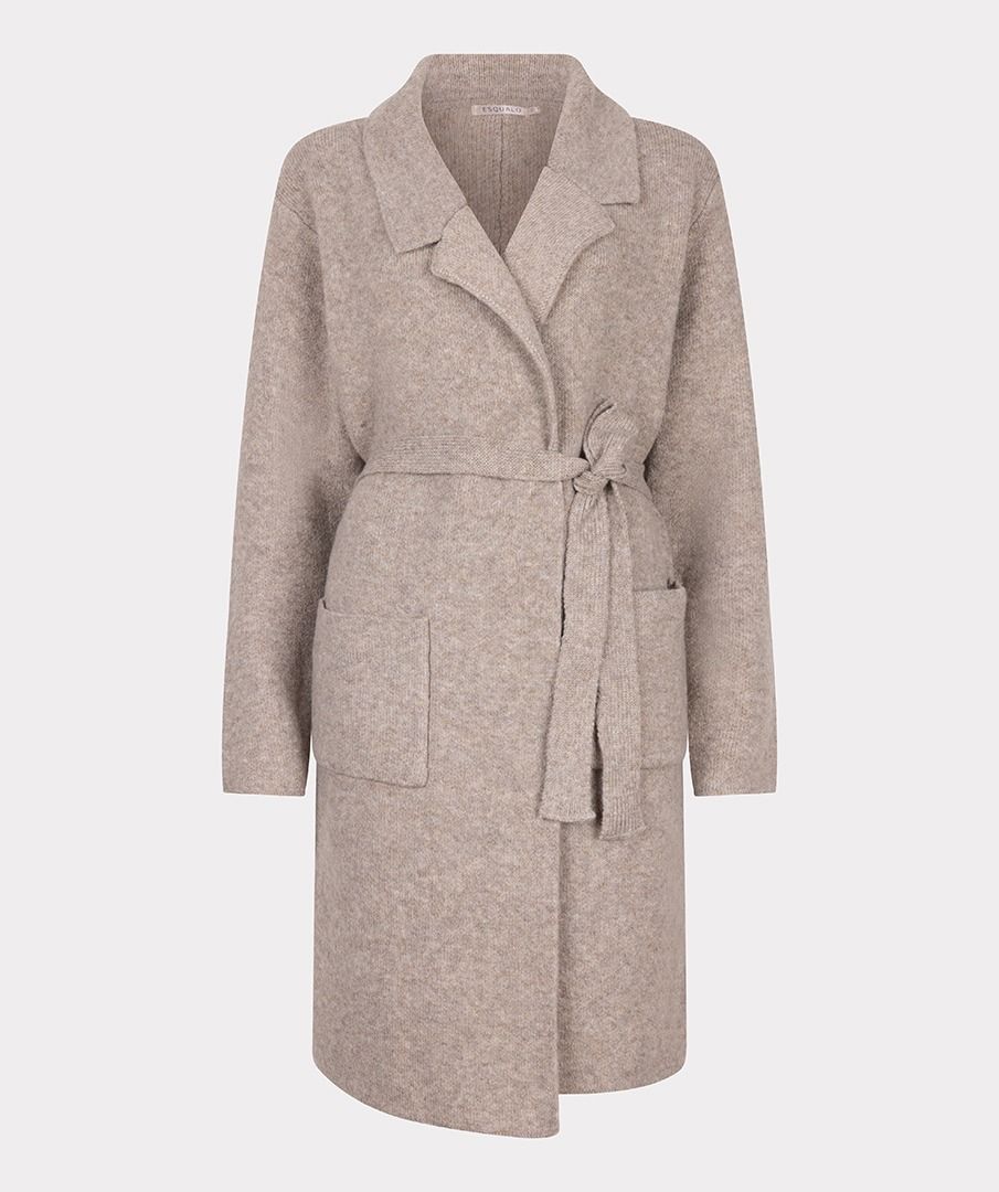 Cardigan Esqualo long pockets - Taupe melange