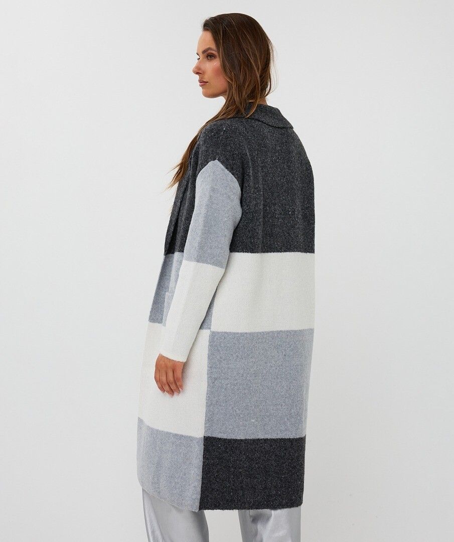 Cardigan Esqualo long blocks - Grey