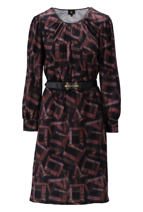 Jurk K-Design met print & riem