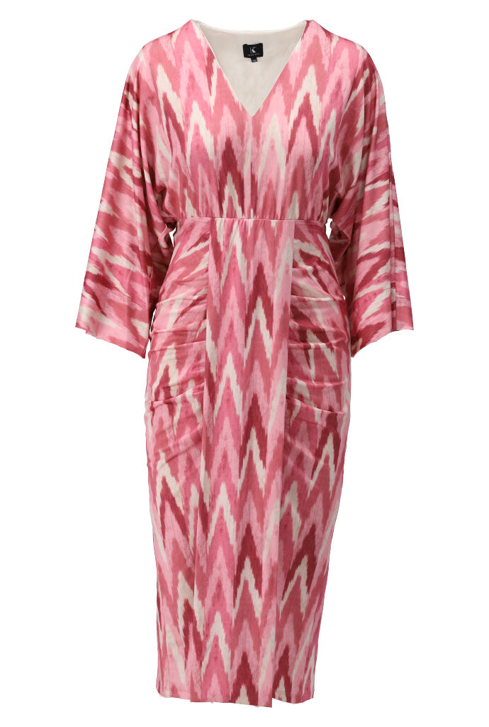 Jurk K-Design V-hals (midi) met plooi