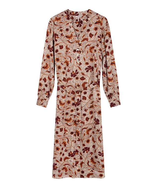 Dress midi autumn flower print