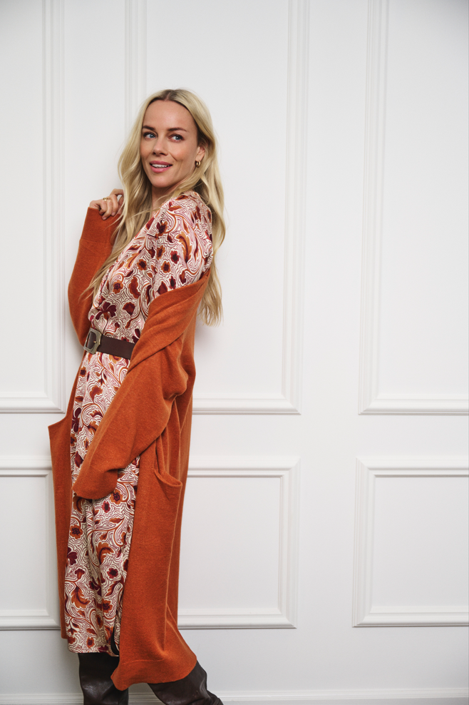 Dress midi autumn flower print