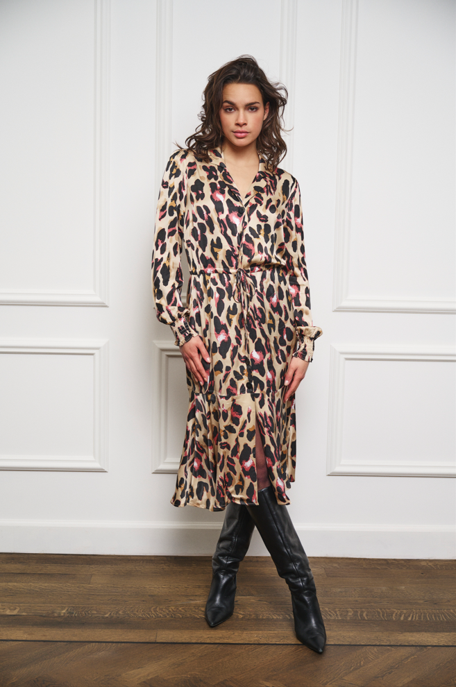 Dress midi rever run wild print