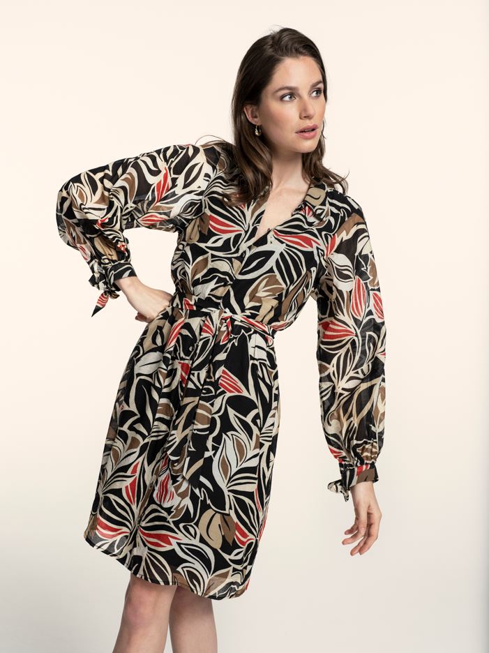 Dress big leafs print