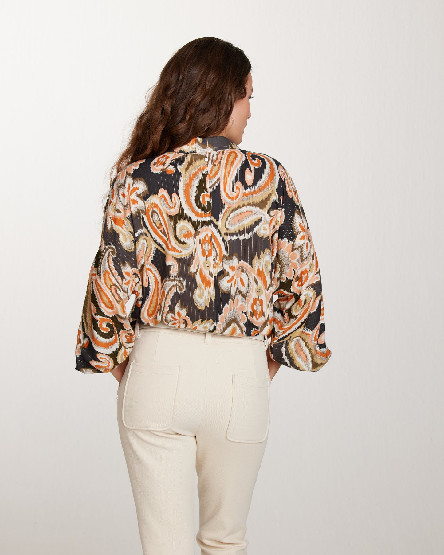 Blouse lurex Ikat Paisley print