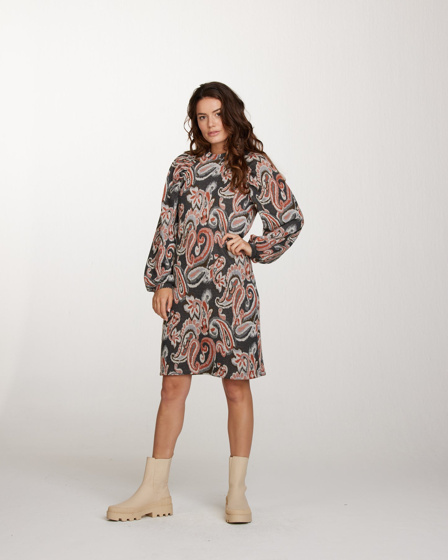 Dress Ikat Paisley Jacquard