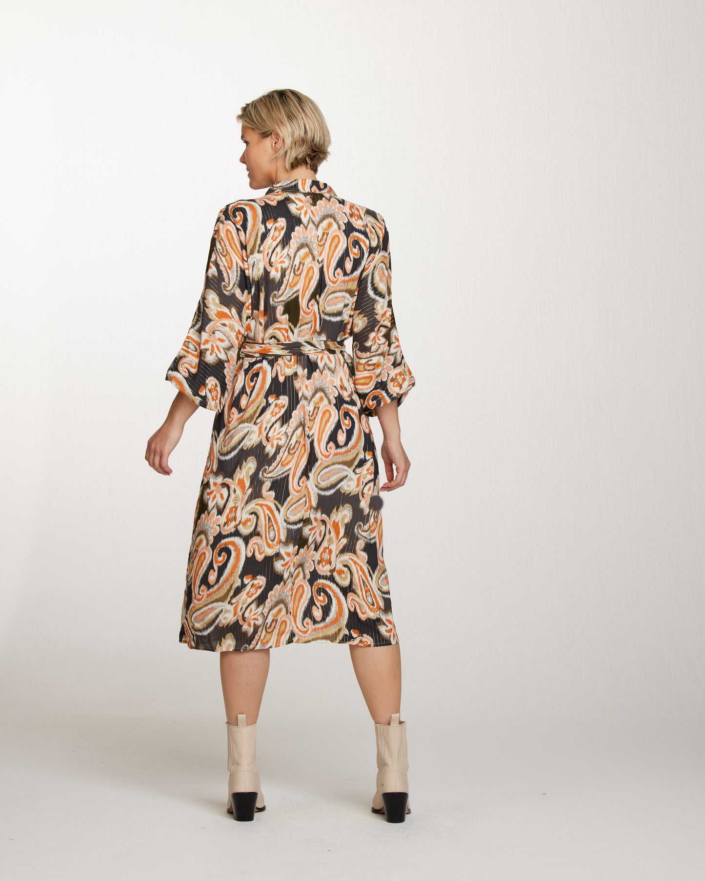 Dress Lurex Ikat Paisley print