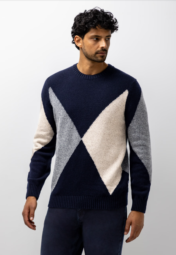 Trui State of Art van lamswolmix - Jacquard