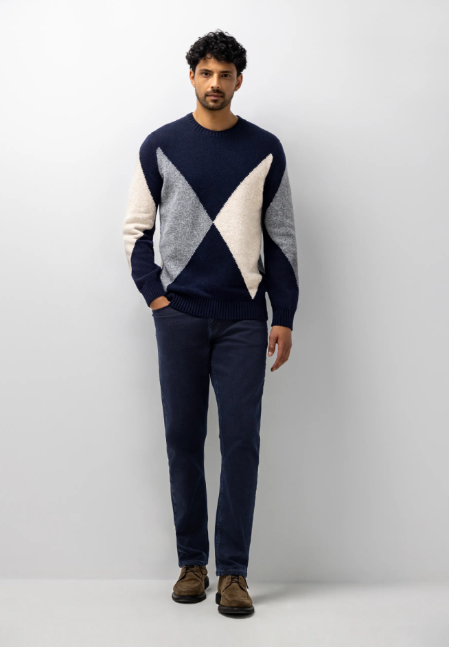 Trui State of Art van lamswolmix - Jacquard