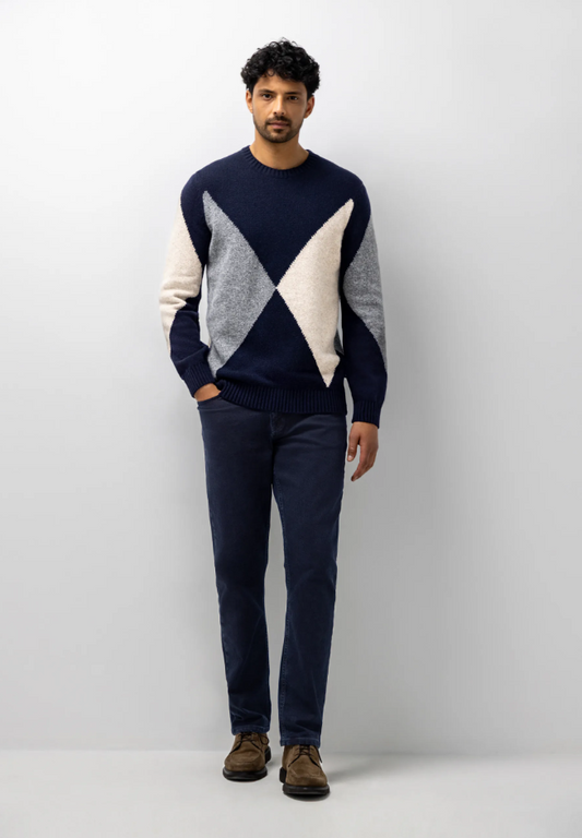 Trui State of Art van lamswolmix - Jacquard