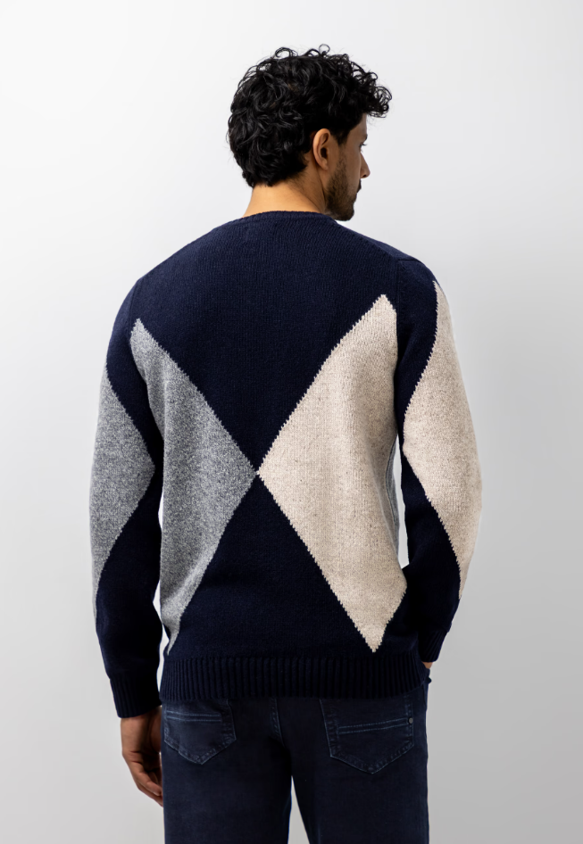 Trui State of Art van lamswolmix - Jacquard