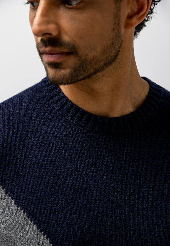 Trui State of Art van lamswolmix - Jacquard