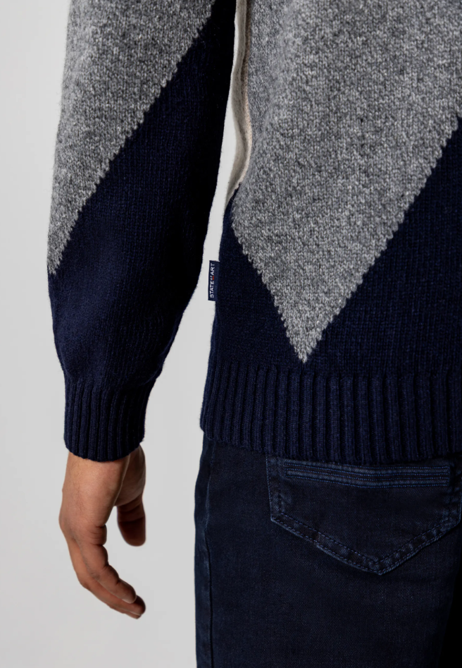 Trui State of Art van lamswolmix - Jacquard