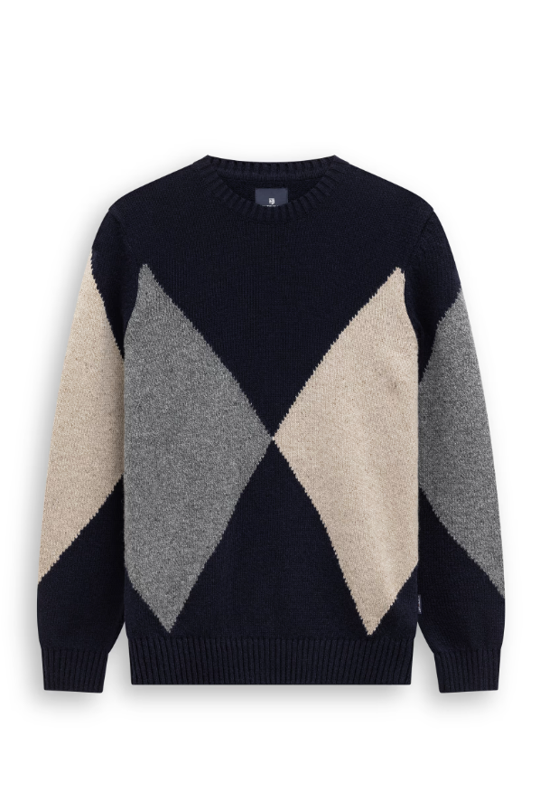 Trui State of Art van lamswolmix - Jacquard