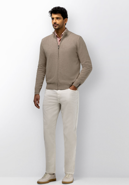 Vest State of Art met hoge kraag en rits - beige uni