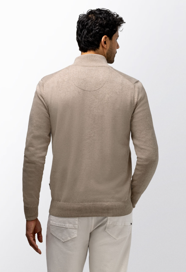 Vest State of Art met hoge kraag en rits - beige uni