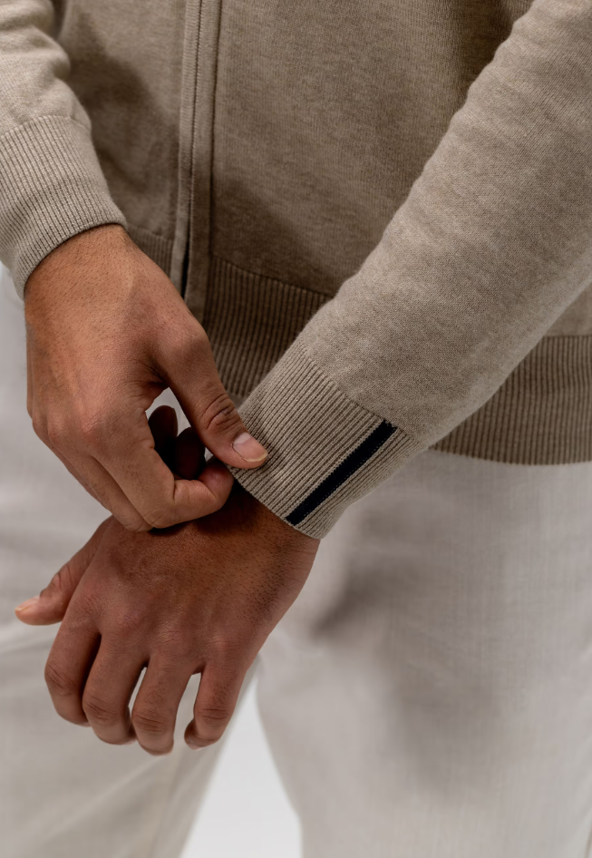 Vest State of Art met hoge kraag en rits - beige uni