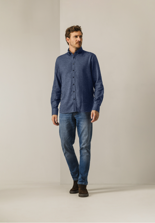 Hemd State of art plain knit - Donkerblauw