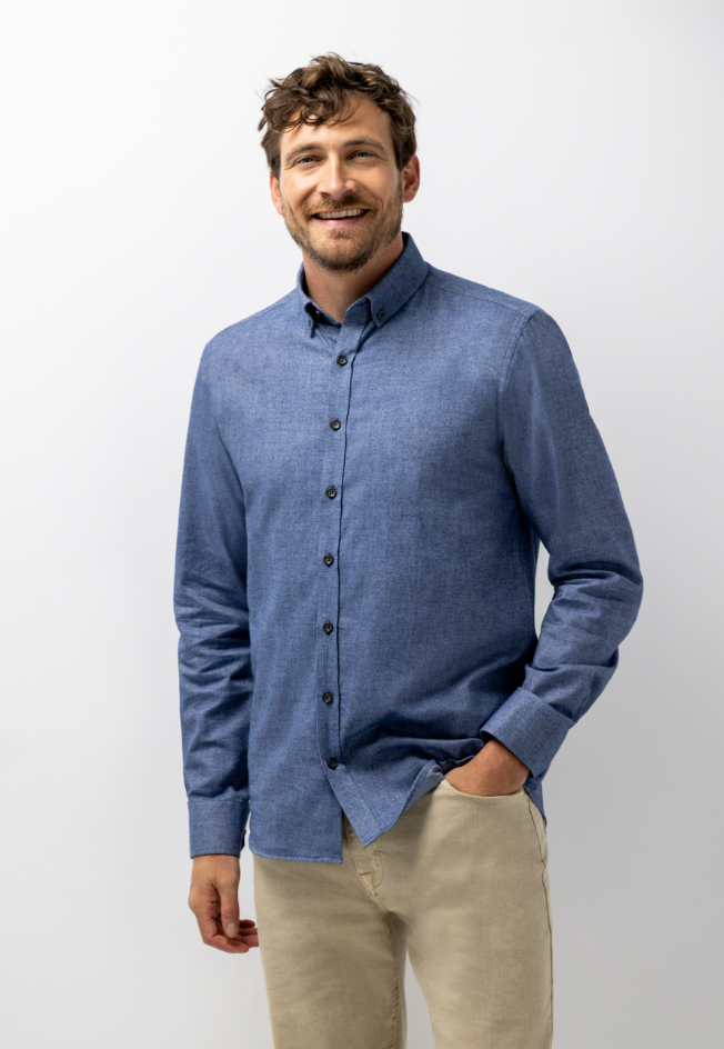 Hemd State of Art Katoenen overhemd van twillstof - Blauw
