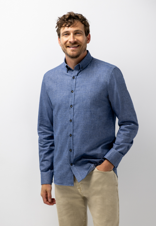 Hemd State of Art Katoenen overhemd van twillstof - Blauw