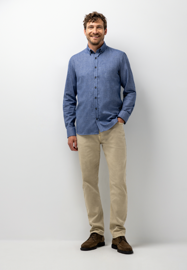 Hemd State of Art Katoenen overhemd van twillstof - Blauw