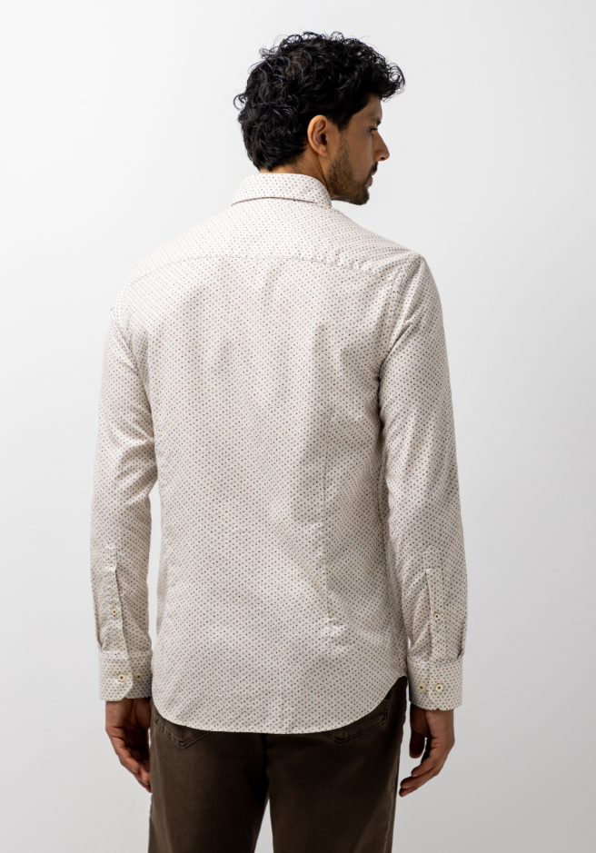 Hemd State of art grafische all-overprint - Grijs/oud roze