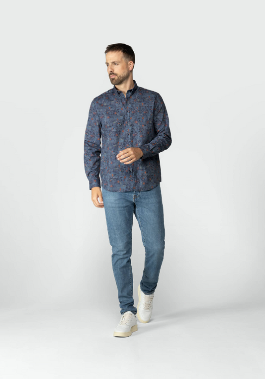 Hemd BlueFields - Pattern blue