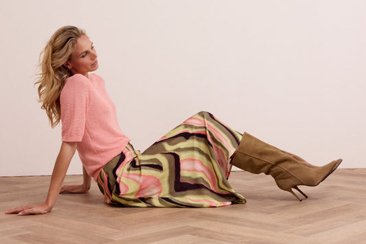 Pull Tramontana Slub yarn jumper - Peach infusion