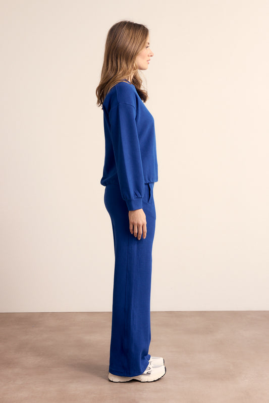 Broek Tramontana structured wide-leg - Ink