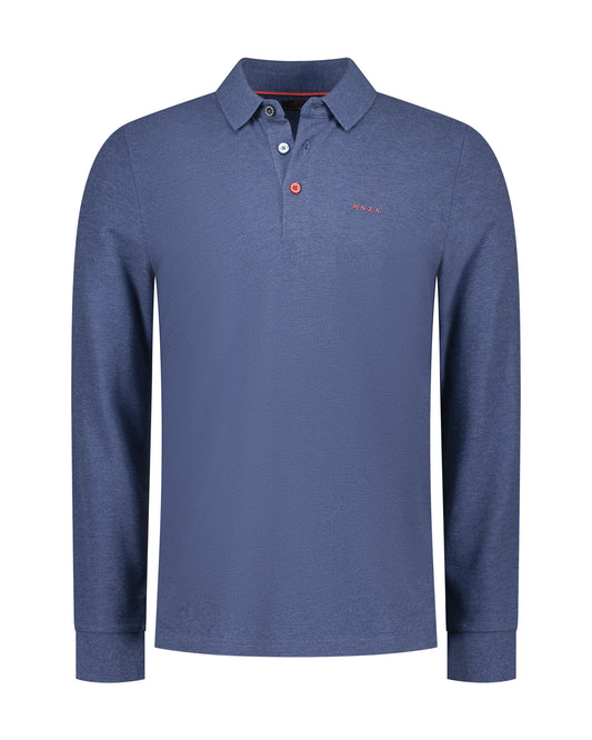 Polo N.Z.A. long sleeve - Brilliant blue melange