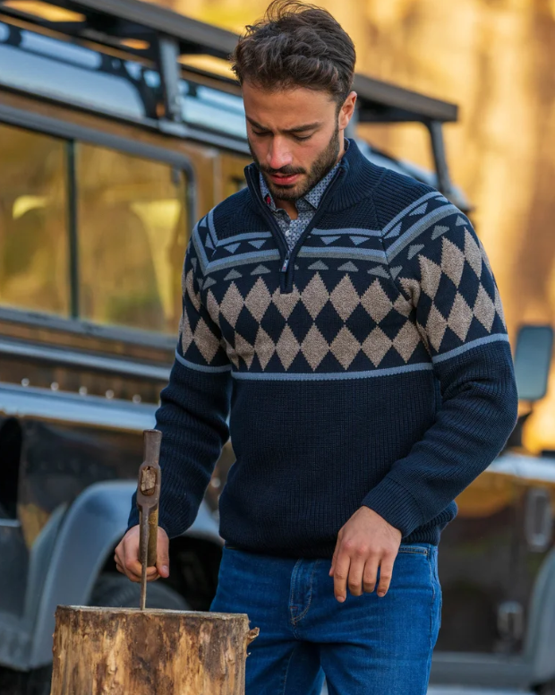 Trui N.Z.A. Pullover half zip icon navy